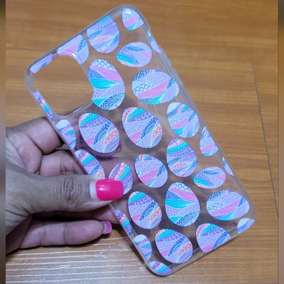 NWOT LMNT IPhone 11 PRO MAX Clear Easter Egg Pattern Phone Case - Picture 1 of 4